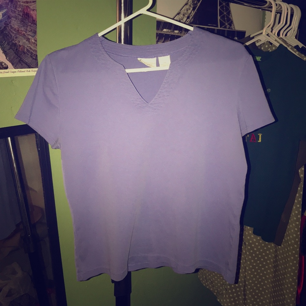 Light Blue Short Sleeve V-neck Shirt